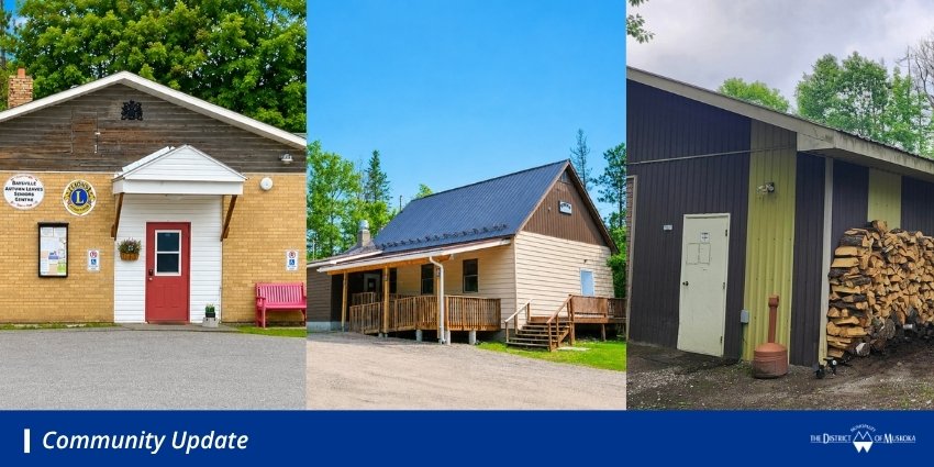 Three images of three different community centres 